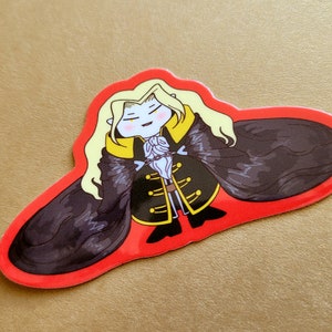 Chibi Alucard in a BIG CAPE • Castlevania: Symphony of the Night • Waterproof Vinyl Sticker
