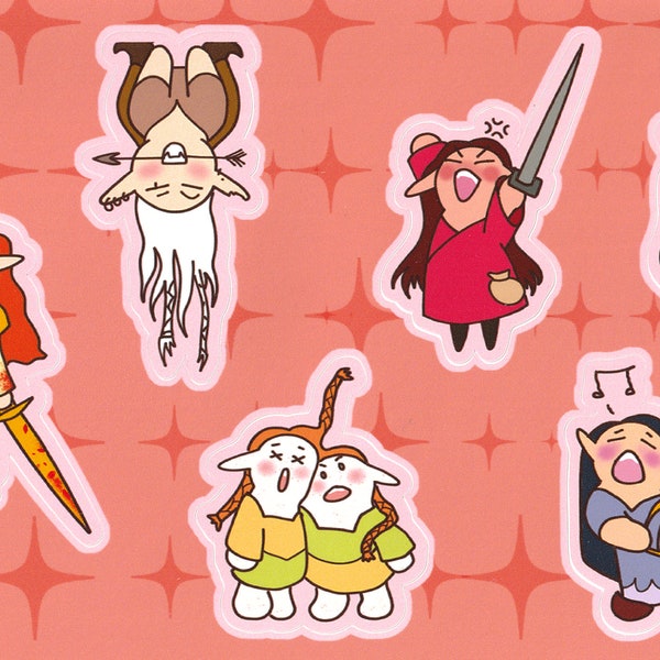 Chibi Feanorians • The Silmarillion • Gloss Vinyl Stickers