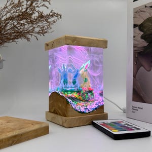 Glaceon leafeon resin lamp, pokemon epoxy lamp, pokemon gift, pokemon birthday, custom resin lamp, epoxy resin lamp image 7