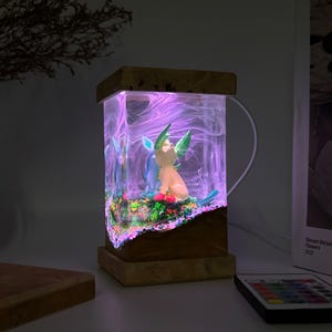 Glaceon leafeon resin lamp, pokemon epoxy lamp, pokemon gift, pokemon birthday, custom resin lamp, epoxy resin lamp image 4