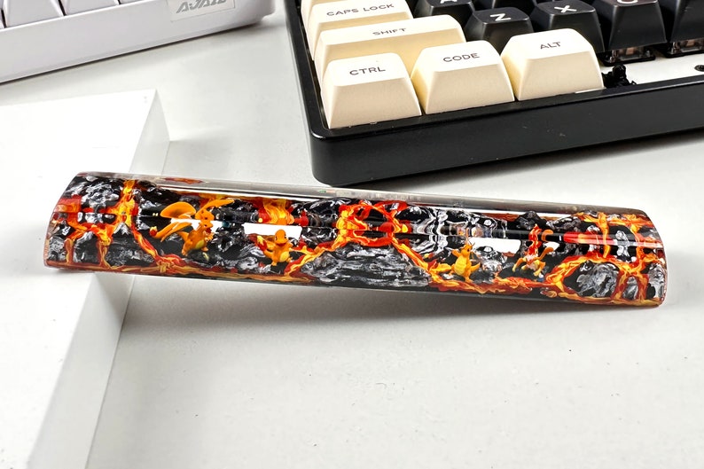 Custom keycaps, spacebar keycap, pokemon keycap, pokemon spacebar, custom spacebar, resin keycap set, 3d printed keycap, artisan spacebar image 5