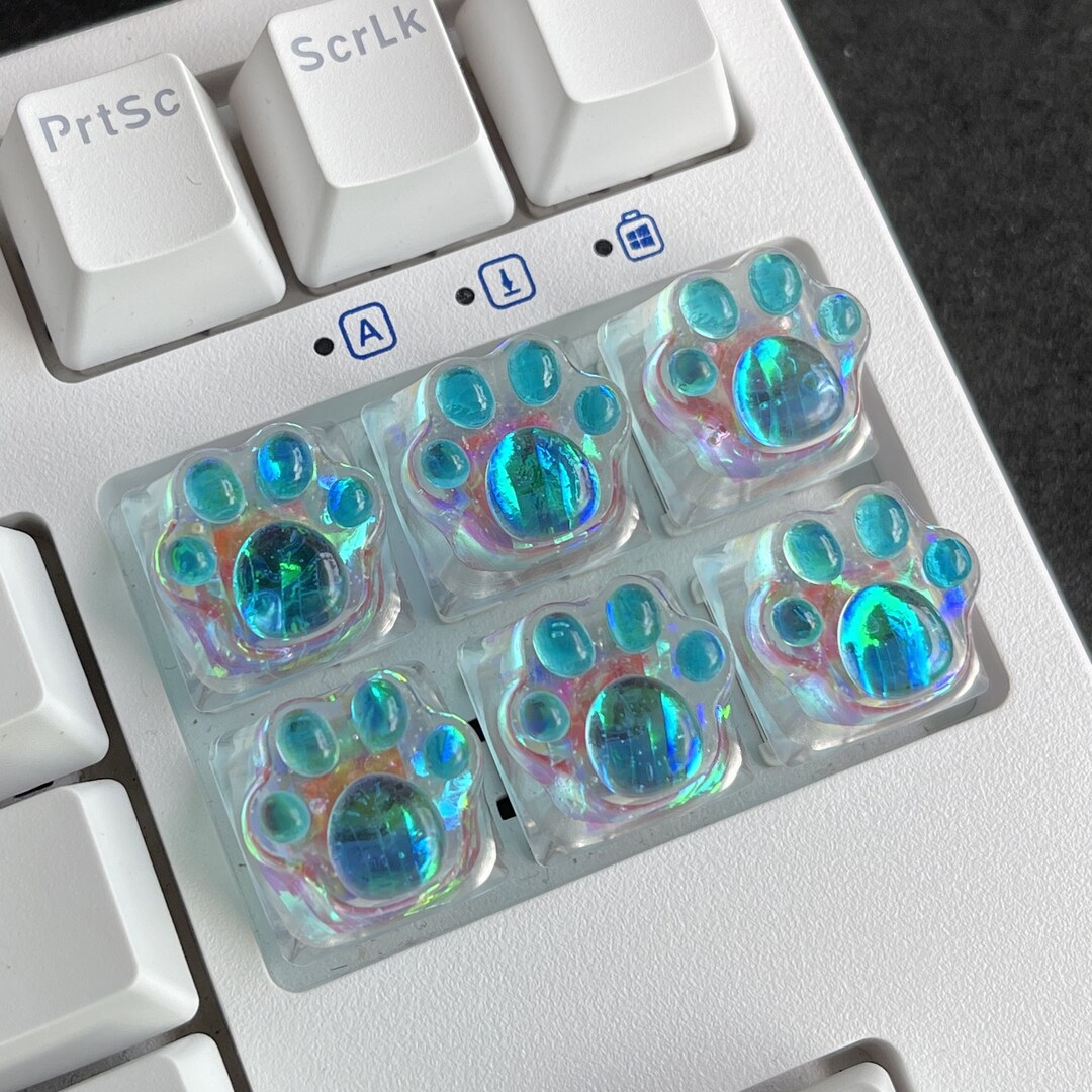 Paw Keycaps Rainbow Cat Paw Resin Keycap Set: Custom Wasd/arrow/esc Keycaps - Etsy
