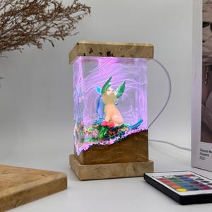 Glaceon leafeon resin lamp, pokemon epoxy lamp, pokemon gift, pokemon birthday, custom resin lamp, epoxy resin lamp image 10