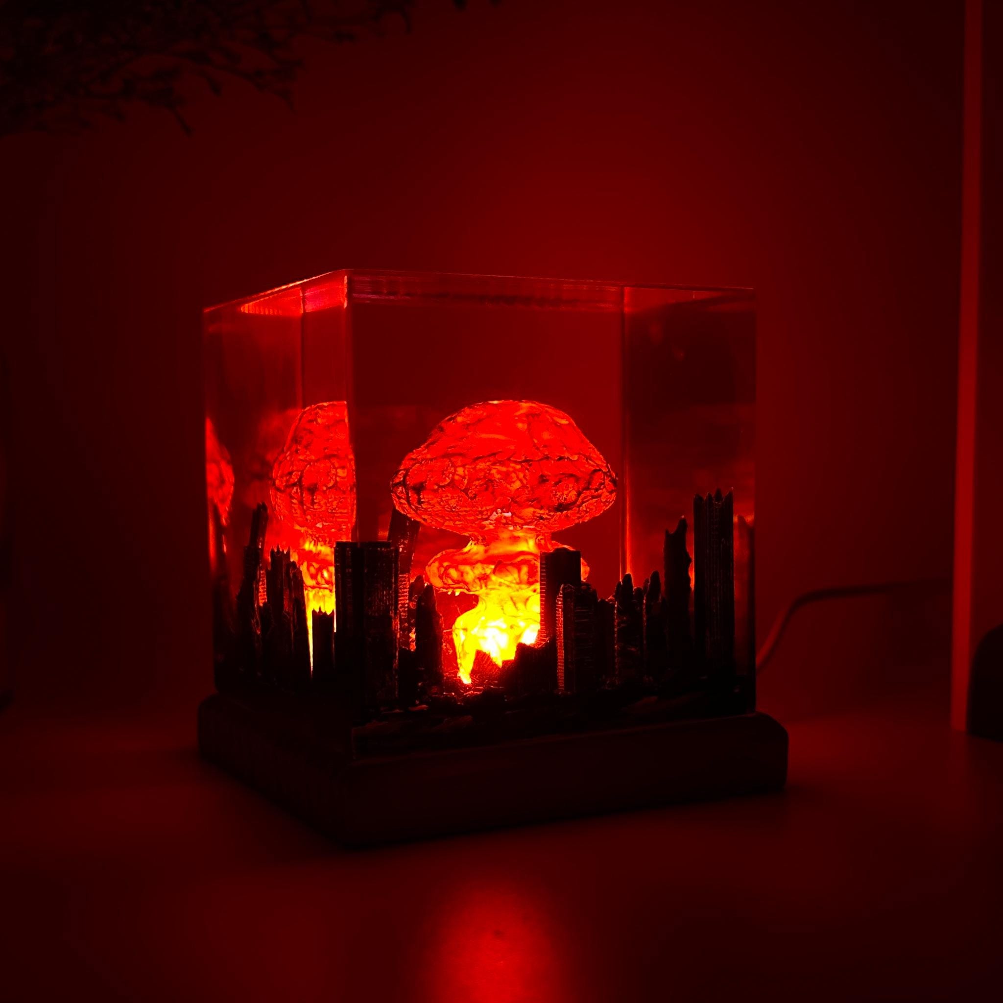 原爆ジオラマ樹脂ランプ：爆発エポキシナイトライト - Etsy 日本