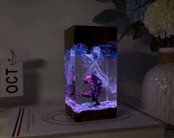 Mewtu Schatten Epoxidlampe, Epoxidharzlampe, Harznachtlicht, benutzerdefinierte Harzlampe, Pokemon Geschenk, benutzerdefinierte Nachtlicht, Pokemon Dekor