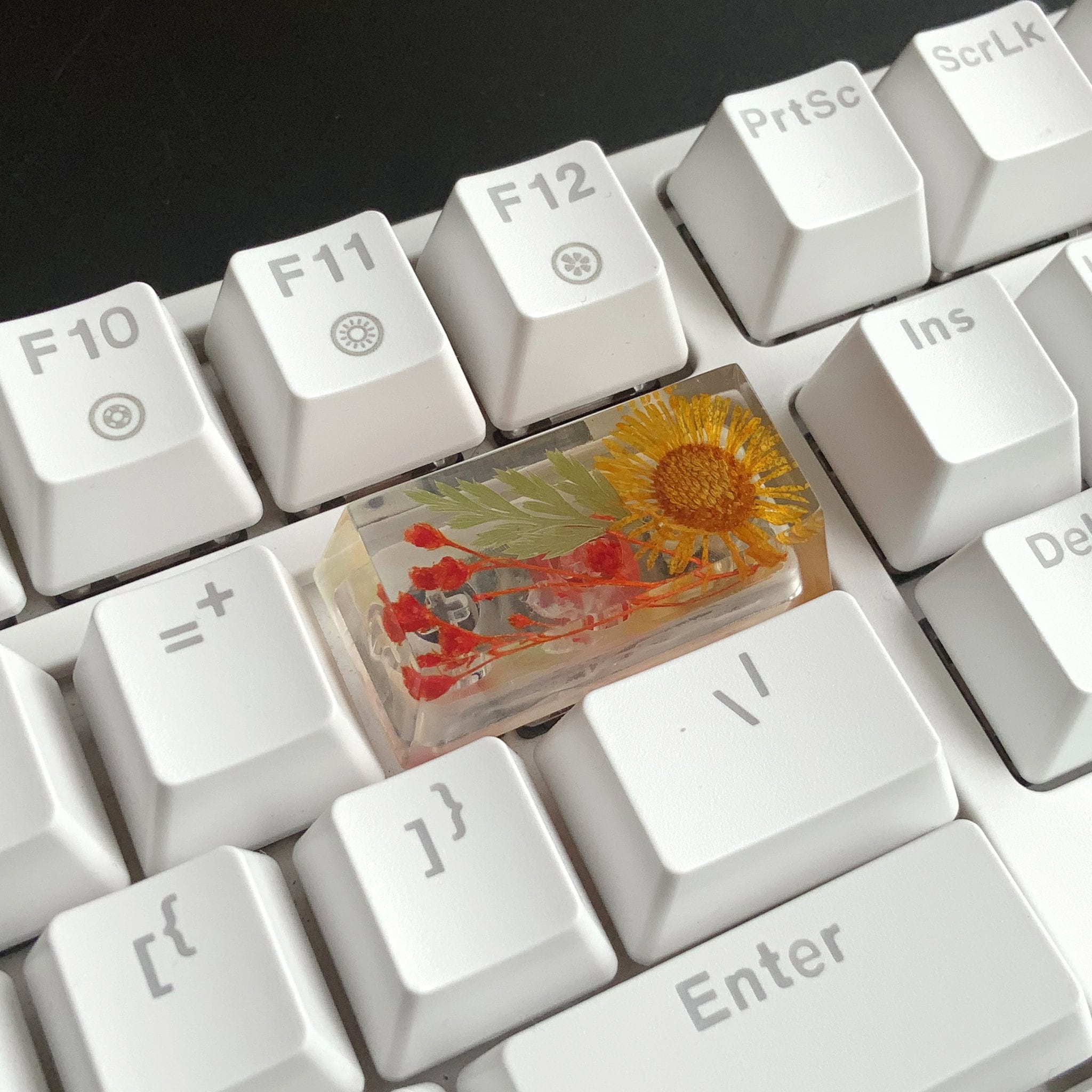 Floral Resin Space Bar Keycap: Artisan Razer Keyboard Key - Etsy