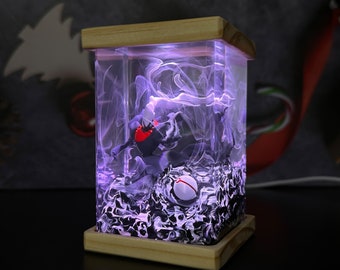Lampa epoksydowa Darkrai, lampa Pokémon, prezent Pokémon, urodziny Pokémon, lampa z żywicy epoksydowej, lampka nocna z żywicy epoksydowej, niestandardowa lampa epoksydowa, lampka nocna