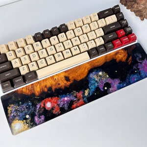 Galaxy TKL wrist rest, interstellar resin wrist rest, keyboard wrist rest, custom wrist rest, artisan wrist rest, wood resin wrist rest