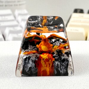 Custom keycaps, spacebar keycap, pokemon keycap, pokemon spacebar, custom spacebar, resin keycap set, 3d printed keycap, artisan spacebar Charizard Pokemon