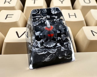 Tecla personalizada Pokémon, tecla Pokémon, Pokémon Darkrai, tecla Esc, tecla personalizada, tecla impressa em 3D, barra de espaço Pokémon, tecla artesanal, tecla de resina