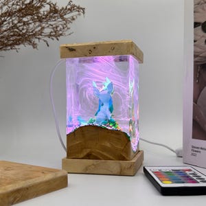 Glaceon leafeon resin lamp, pokemon epoxy lamp, pokemon gift, pokemon birthday, custom resin lamp, epoxy resin lamp image 8