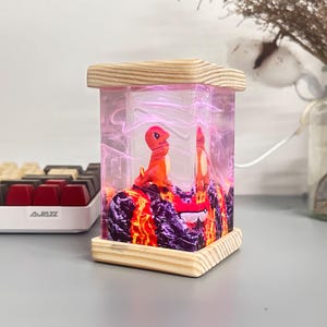 Charmander Pokemon Gift, Resin Lamp, Epoxy Pokemon Lamp, Custom Night ...