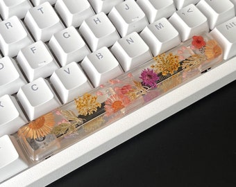 Floral Resin Space Bar Keycap: Artisan Razer Keyboard Key