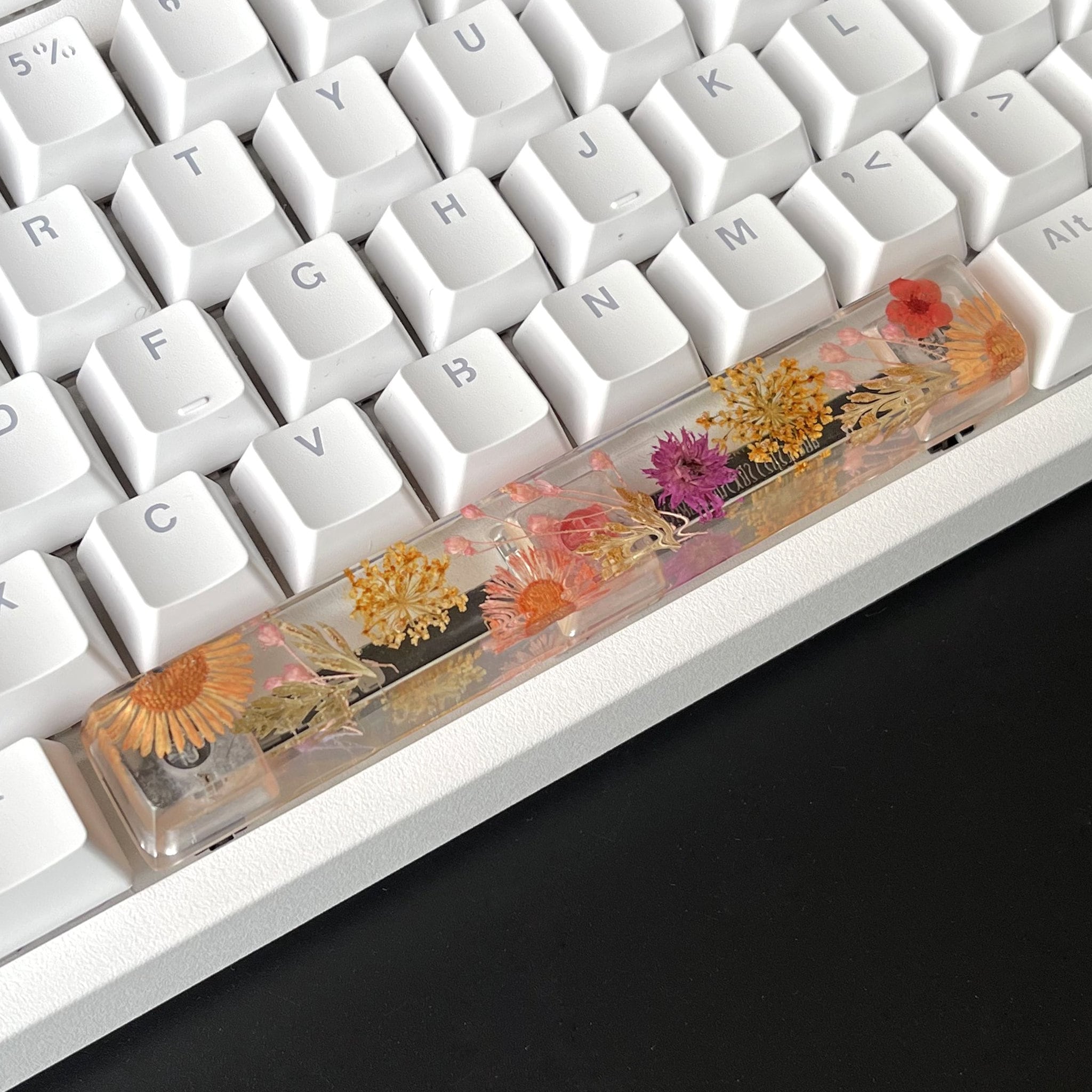 Floral Resin Space Bar Keycap: Artisan Razer Keyboard Key - Etsy