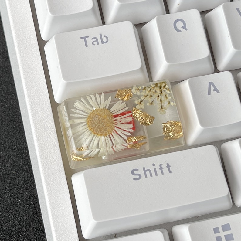 Flower White Spacebar White Keycap Novelty Keycap Custom Etsy