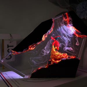 Lámpara de resina de Charizard, lámpara de resina de Pokémon, regalo de Pokémon, luz nocturna de resina, luz nocturna de epoxi, decoración de Pokémon