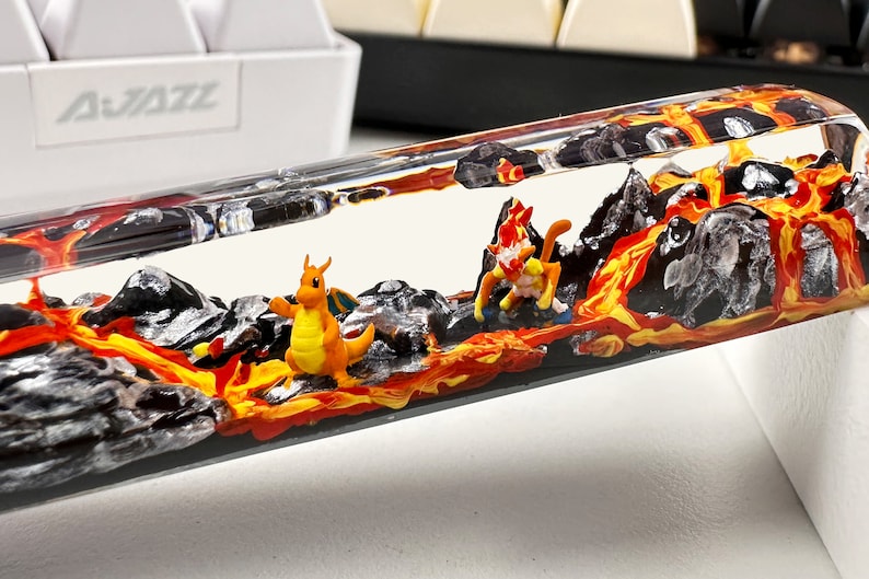 Custom keycaps, spacebar keycap, pokemon keycap, pokemon spacebar, custom spacebar, resin keycap set, 3d printed keycap, artisan spacebar image 2