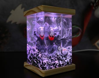 Epoxy lamp, darkrai pokemon lamp, pokemon gift, pokemon birthday, epoxy resin lamp, epoxy night light, custom epoxy lamp, bedside lamp