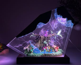 Lámpara de resina de Pokémon Eevee Evolution, luz nocturna de resina de Eevee Evolution, cumpleaños de Pokémon, regalo de Pokémon