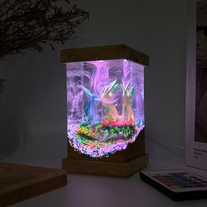 Glaceon leafeon resin lamp, pokemon epoxy lamp, pokemon gift, pokemon birthday, custom resin lamp, epoxy resin lamp image 3