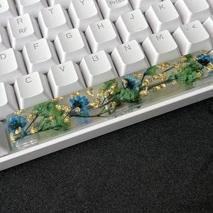 Capuchon de touche en résine florale avec barre d&#39;espacement : touches rétro-éclairées personnalisées (6u/7u)