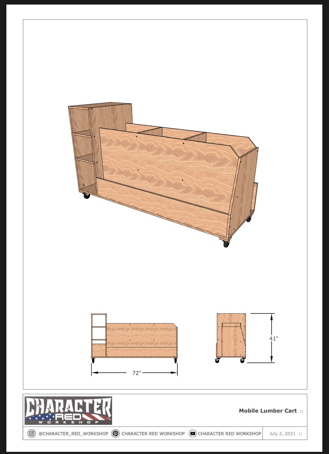 Mobile Lumber Cart in Depth Digital Plans Etsy
