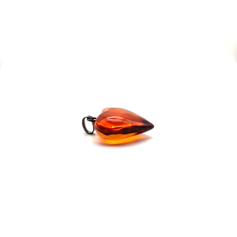 Amber Heart Necklace Pendant 925 Sterling Silver Valentines Day Gift - Etsy