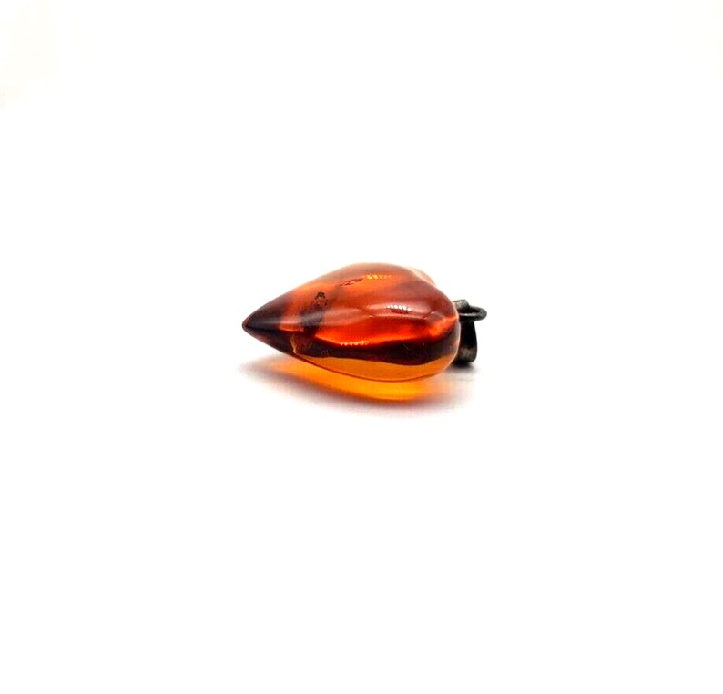 Amber Heart Necklace Pendant 925 Sterling Silver Valentines Day Gift - Etsy