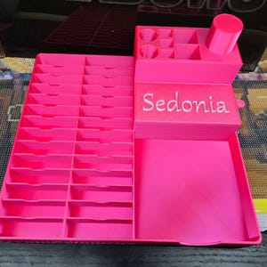 Kit Up Caddy 2.0 | Drill Organizer Storage | Custom Tool Holder | Drill Bag Organizer | Personalized Gift for Diamond Painting Pink Silk