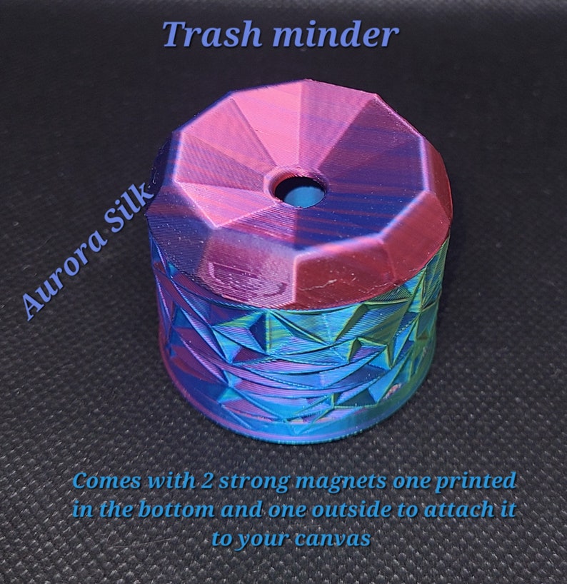 Trash Minder: Magnetic Screw Top Container To Place Trash damaged Drills While Diamond Painting. Aurora