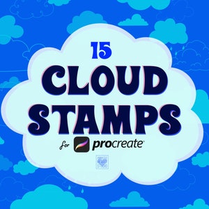 Procreate Cloud Stamps, Procreate Cloud Brushes, Cloud Stamp, cloud brush, brush pack, popular, easy, cute, kawaii, Best, fun, cloud pack