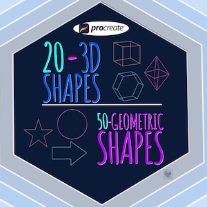 Procreate 3D Formen, Formen Stempel Set, Procreate Geometrische Formen, Procreate Basic Formen, 3D Geometrische Formen, Procreate Design Tools