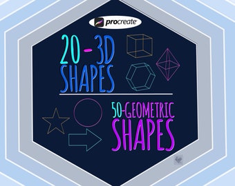 Procrear formas 3D, Conjunto de sellos de formas, Procrear formas geométricas, Procrear formas básicas, Formas geométricas 3D, Herramientas de diseño de procrear