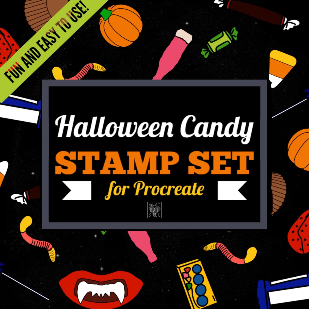 Procreate Halloween Candy Stamp Brush Set - Etsy