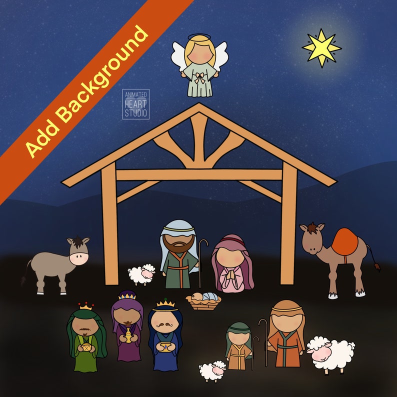 Procreate Nativity Stamps, Procreate Nativity Brush, Cute Nativity