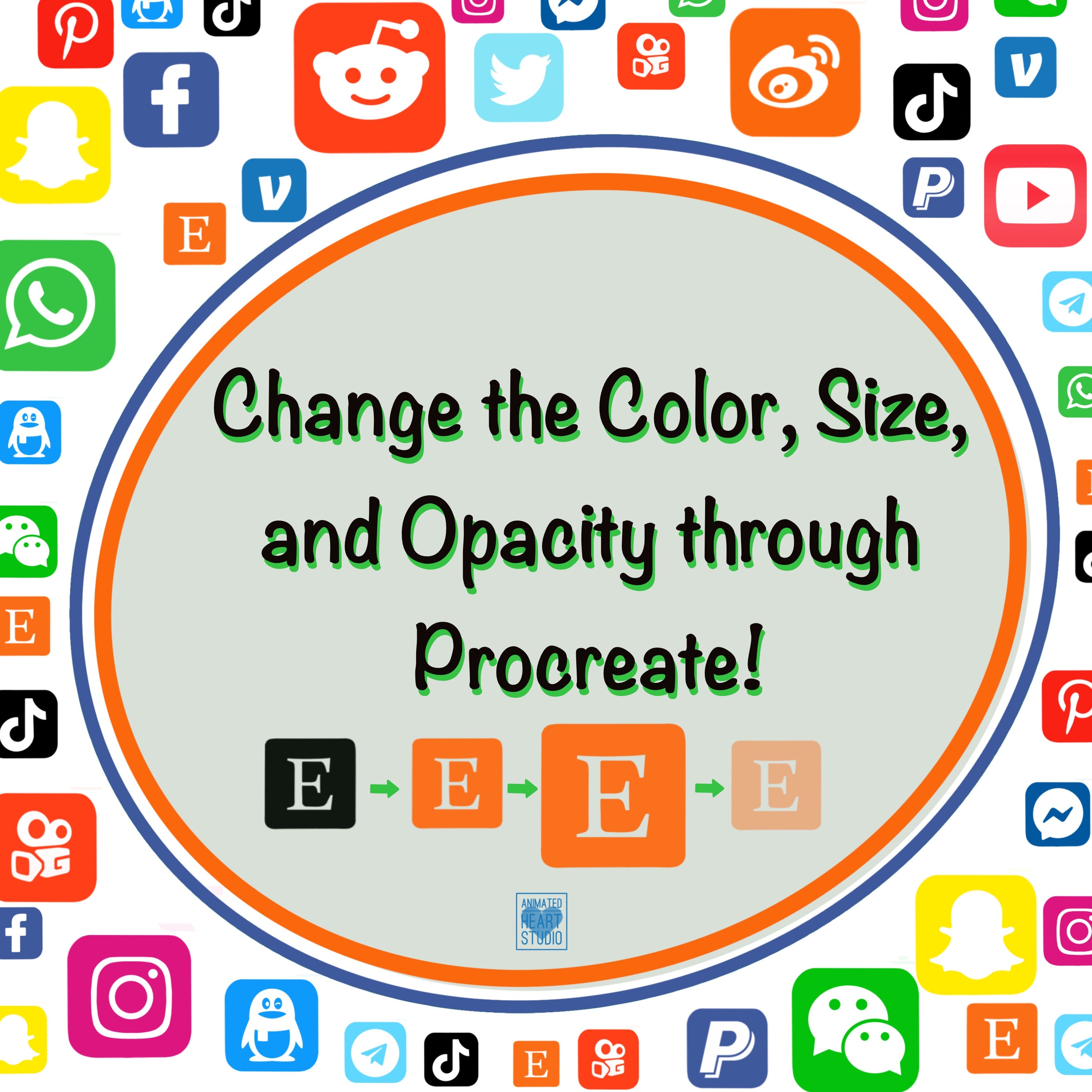 Procreate Social Media Icons, Logo Stamp Set, Social Media Icons