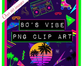 80’s Vibe Png Clip Art, 80’s Png, 80’s Clip Art shapes, Neon Clip Art, 80s neon Clipart, roller skate clip art, stereo png, sunset clip art