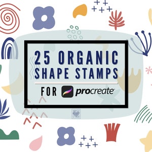Procreate Organic Shapes, Shapes Stamp Set, Procreate shapes, Procreate Basic Shapes, nature shapes, Procreate Design tools, mod stamp, boho