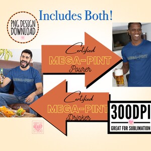 Certificado Mega Pint Drinker Pourer PNG Ideas de sublimación Amber Heard Clip Art Johnny Depp Png bar tender Clipart divertido diseño descargas
