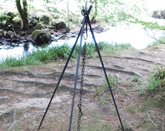 Cooking Tripod - Hand forged camp fire reenactment larp outdoor grill bbq