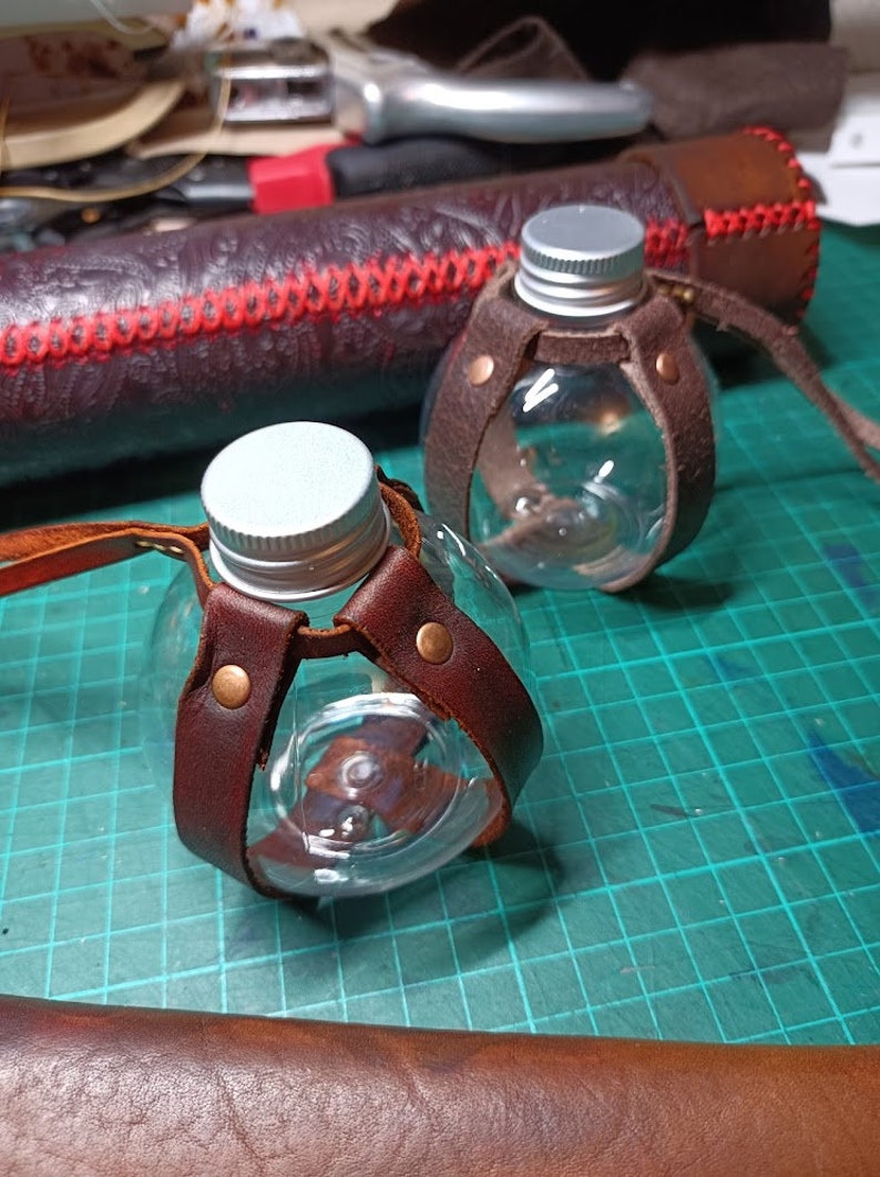 Larp Safe Plastic Potion Elixer Bottles With Leather Straps Etsy UK