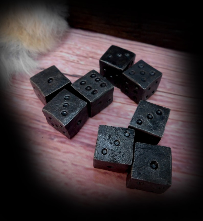 6x Steel Six Sided Dice D6 Die Metal Blacksmith Etsy