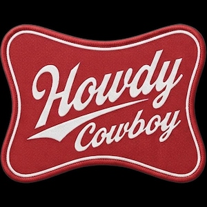 Hat Patch - Howdy Cowboy, 2.5 Inch Hook and Loop for Trucker Hats, Western Gift