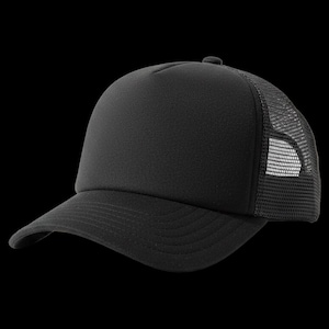 Trucker Hat for Hook and Loop Patches - The Canvas Black, Blank Hat Bar Cap