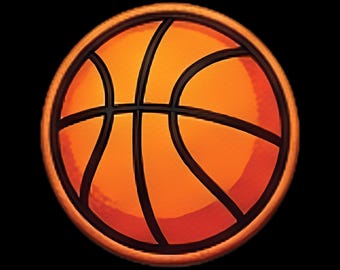 Basketbal mini-patch - UV-geprinte klittenbandsluiting van 2,5 cm voor truckerpetten, ideaal als cadeau voor bij de pettenwinkel.