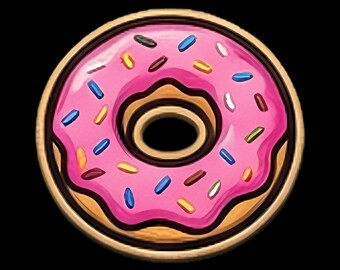 Donut Mini Patch - UV-geprinte hoedhanger van 2,5 cm met klittenbandsluiting voor truckerpetten, ideaal als cadeau voor bij de hoedenwinkel.
