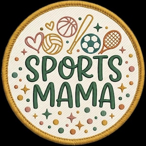 Sports Mama Hat Patch — UV-Printed 2.5" Velcro Patch for Trucker Hats, Sports Mom Gift