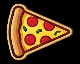 Pizza Mini Patch - UV-geprinte hoedhanger van 2,5 cm met klittenbandsluiting voor truckerpetten, ideaal als cadeau voor bij de hoedenwinkel.