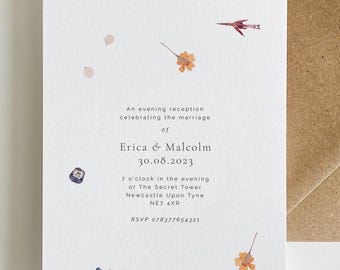 Wildflower Wedding Reception Invitations | Evening Invitation