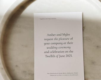 Modern Wedding Invitation | Wedding Invite with Details Card & Envelope Set